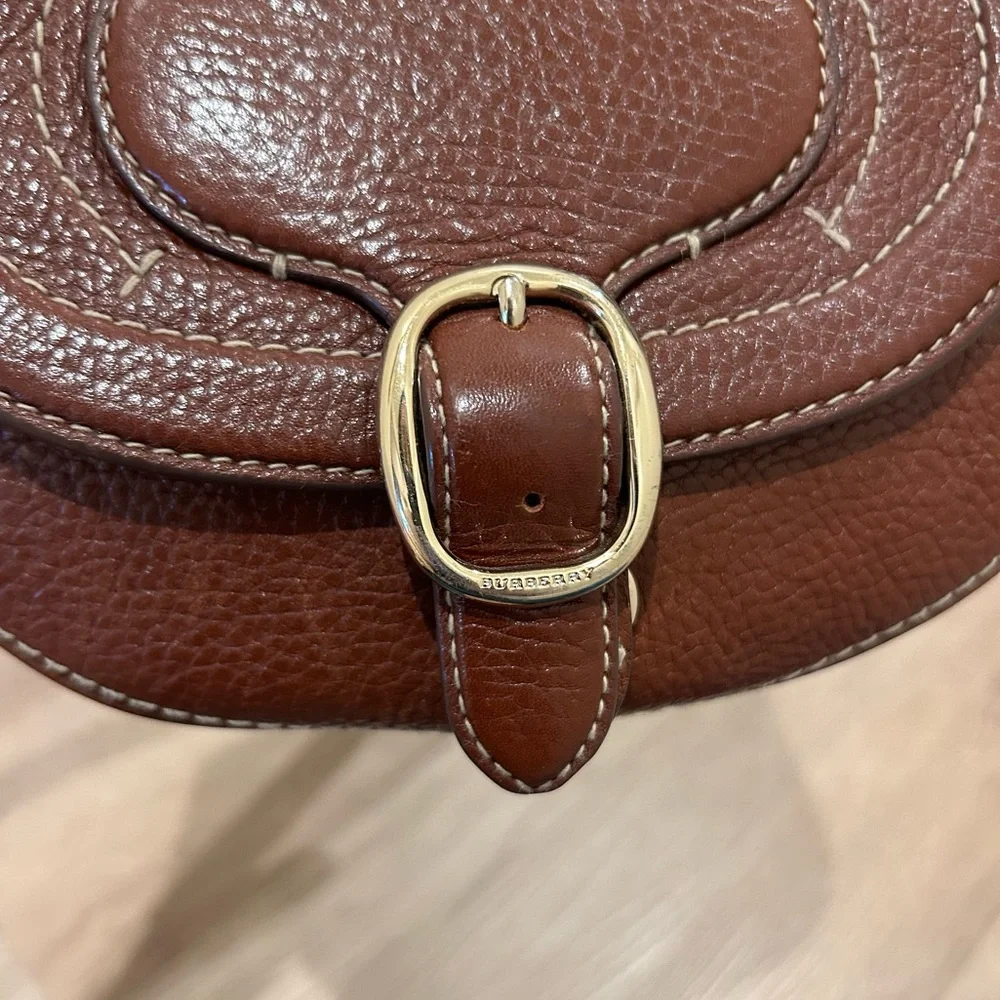 Burberry Leather Crossbody Saddle Bag Purse - Picture 5 of 16